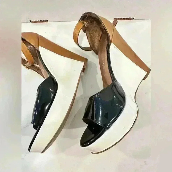 Pazolini Women's Patent Leather Heels Black/Brown Size 36.5 - Picture 6 of 8